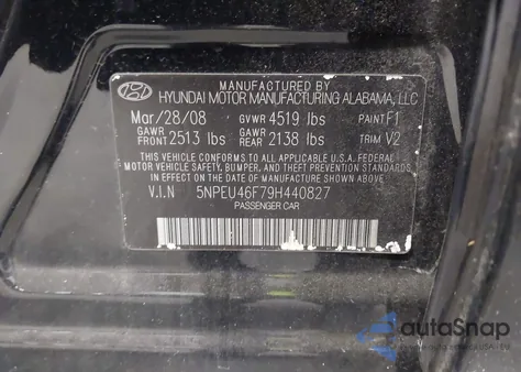 2009 Hyundai Sonata Limited V6 from USA, damaged, VIN 5NPEU46F79H440827